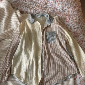 Aeropostale Black and White Striped Shirt